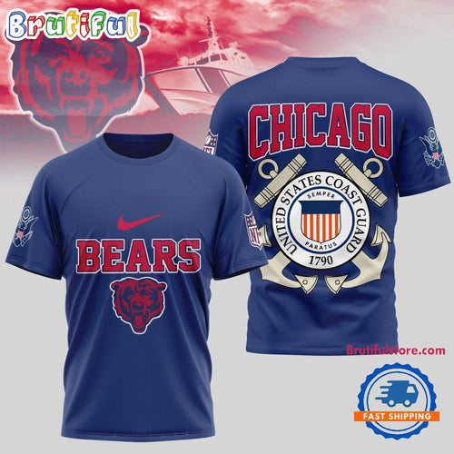 Chicago Bears NFL United States Coast Guard Limited 3D Shirt