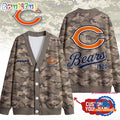 Chicago Bears NFL Veteran Military Camo Heritage Cardigan