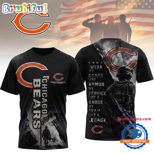 Chicago Bears NFL Veterans Legacy Team New Design 3D Shirt