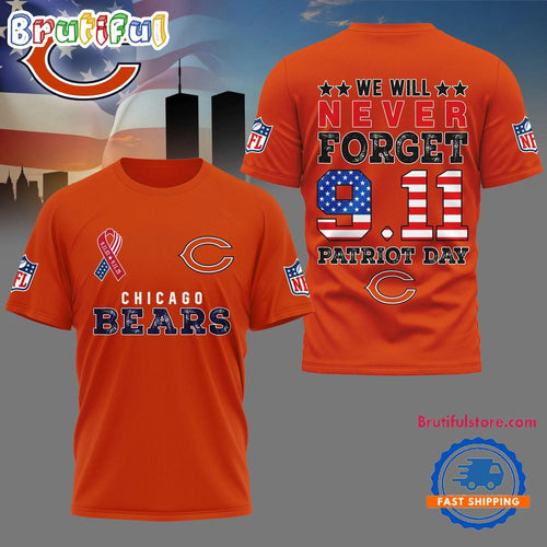 Chicago Bears NFL We Will Never Forget 9 11 Patriot Day Limited 3D Shirt
