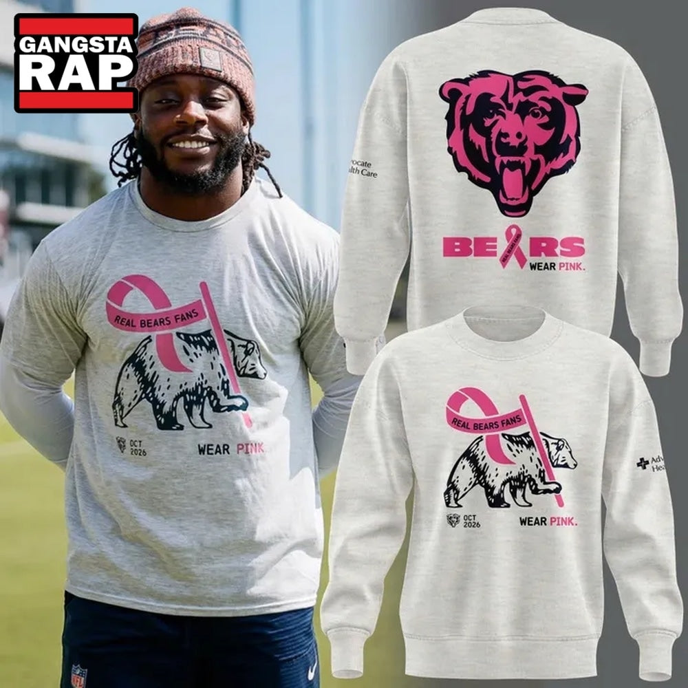 Chicago Bears Real Bears Fans Wear Pink 2026 Limited Edition Hoodie T-Shirt