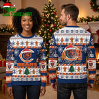 Chicago Bears They Not Like Us Santa Hat Ugly Christmas Sweater