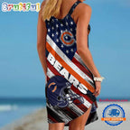 Chicago Bears USA Independence Day Women’s Summer Beach Sling Dress