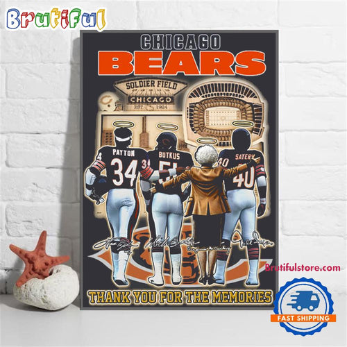 Chicago Bears Virginia Halas Mccaskey 2025 Thank You For The Memories Wall Art Poster Canvas