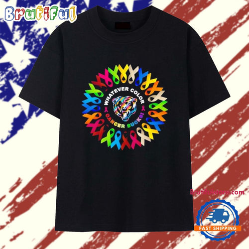 Chicago Bears Whatever Color Cancer Sucks T Shirt