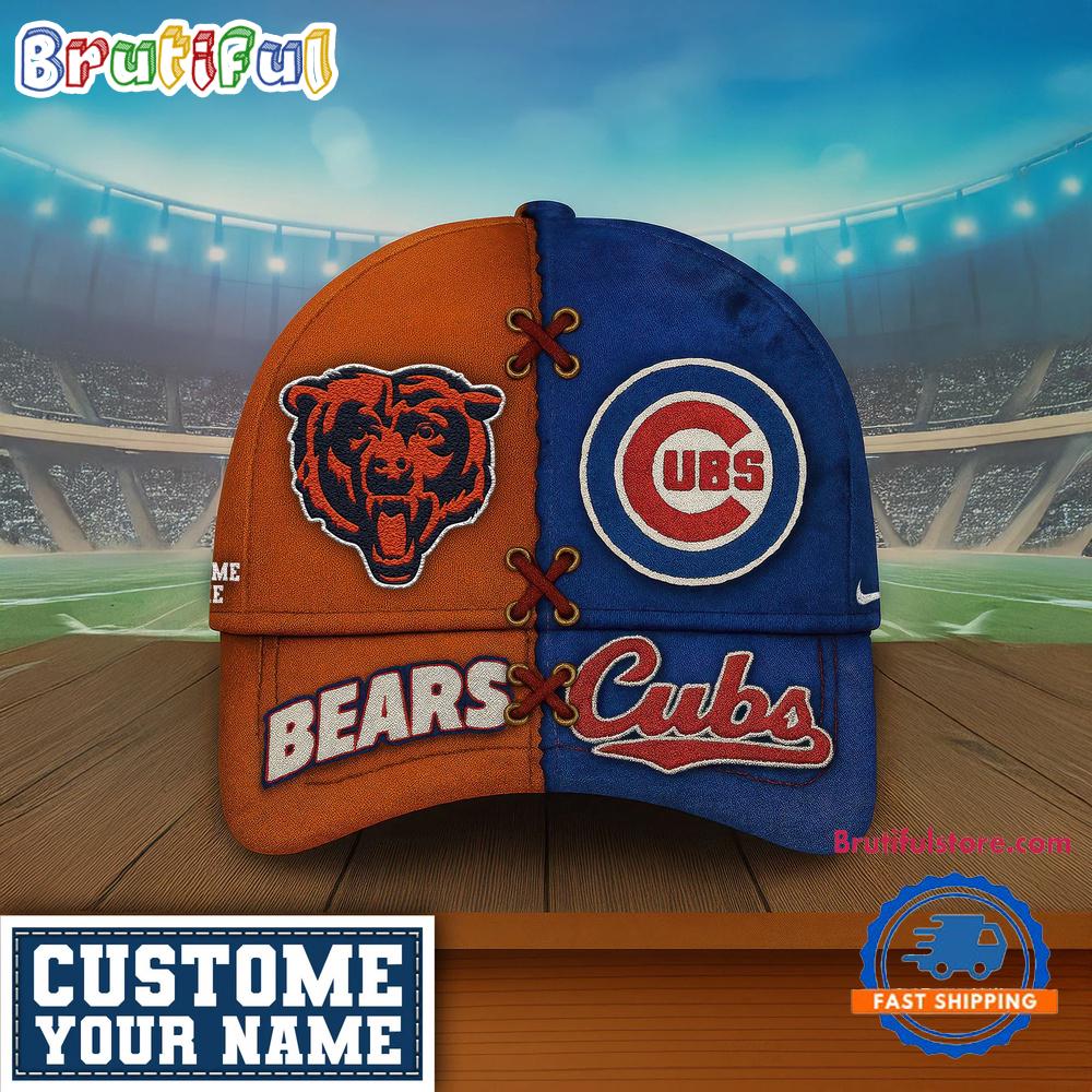 Chicago Bears x Chicago Cubs Sporty New Design Baseball Cap