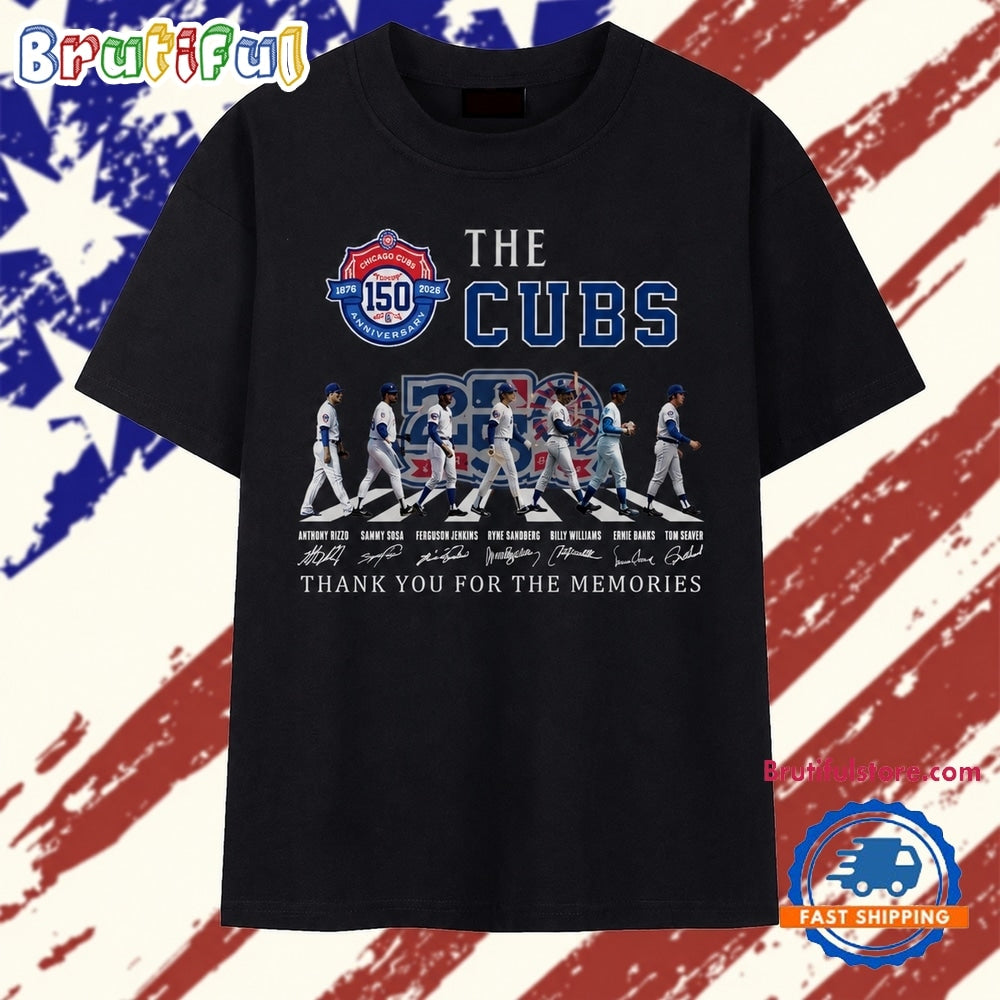 Chicago Cubs 150th Anniversary 1876 2026 Abbey Road Signatures T Shirt
