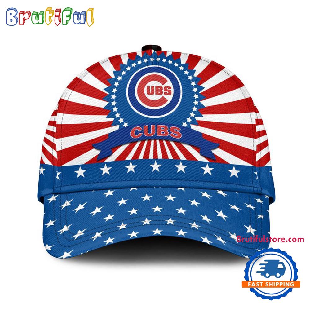 Chicago Cubs American Flag Pattern Independence Day Baseball Cap
