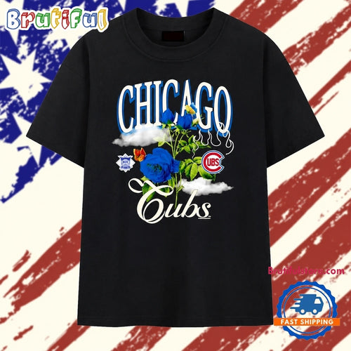 Chicago Cubs National League Floral Rose T Shirt