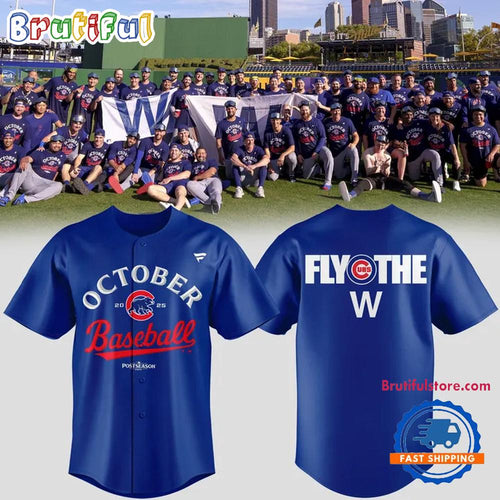 Chicago Cubs October Postseason Fly the W 2026 Baseball Jersey