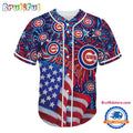 Chicago Cubs USA Flag Independence Day Baseball Jersey, Sport Team 4th of July Jersey