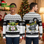 Chicago White Sox Grogu Baseball Player Ugly Christmas Sweater