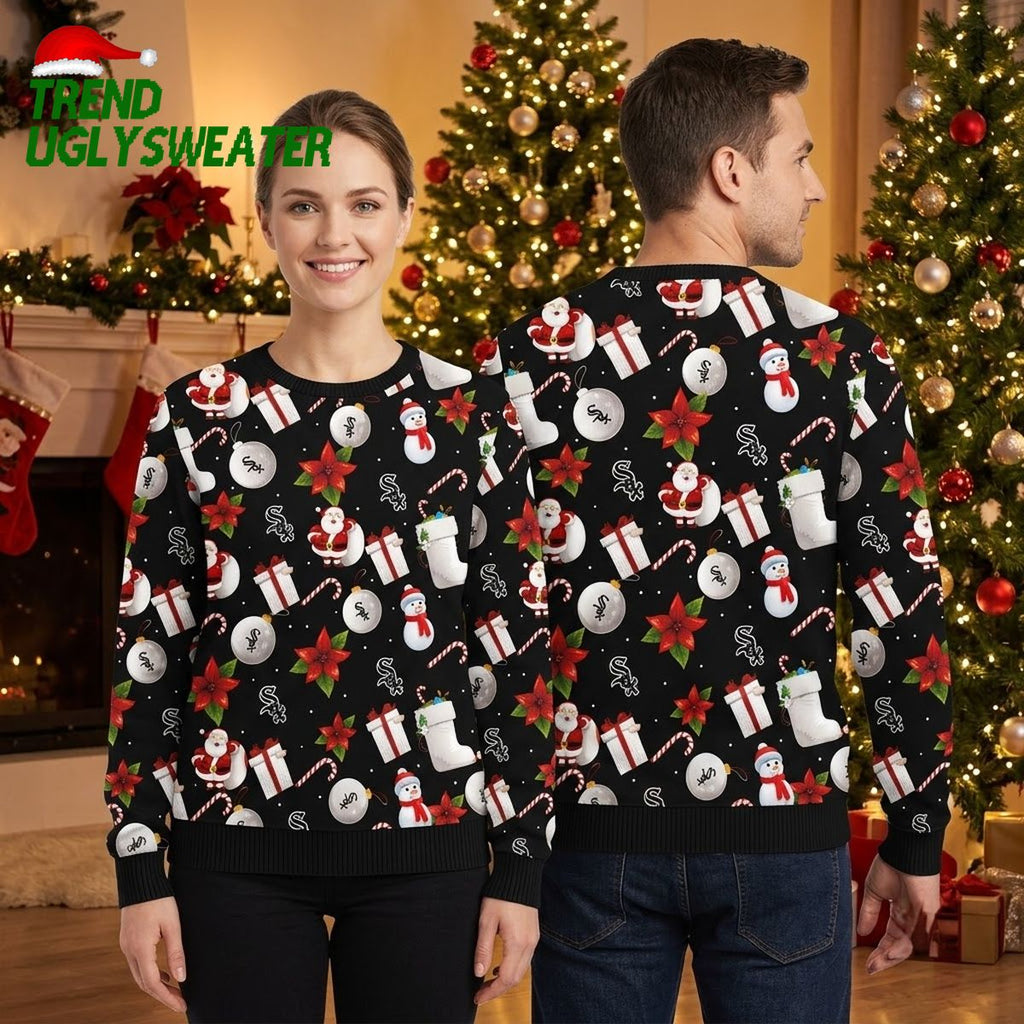 Chicago White Sox Logo Christmas Pattern Ugly Christmas Sweater