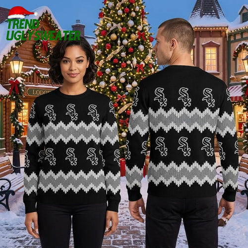 Chicago White Sox Repeated Logo Pattern Ugly Christmas Sweater