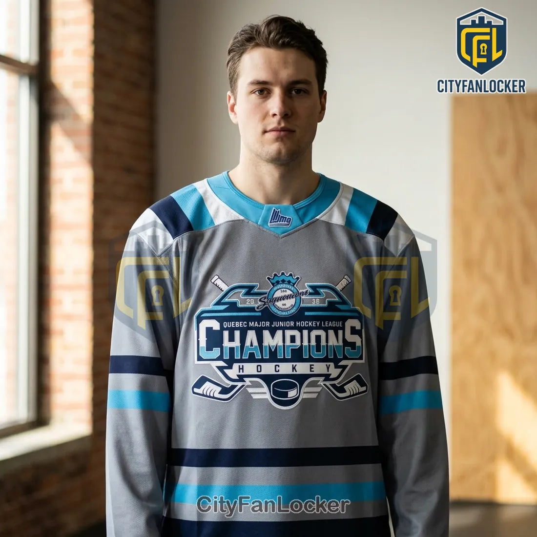 Chicoutimi Sagueneens 2026 QMJHL Championship Grey Hockey Jersey