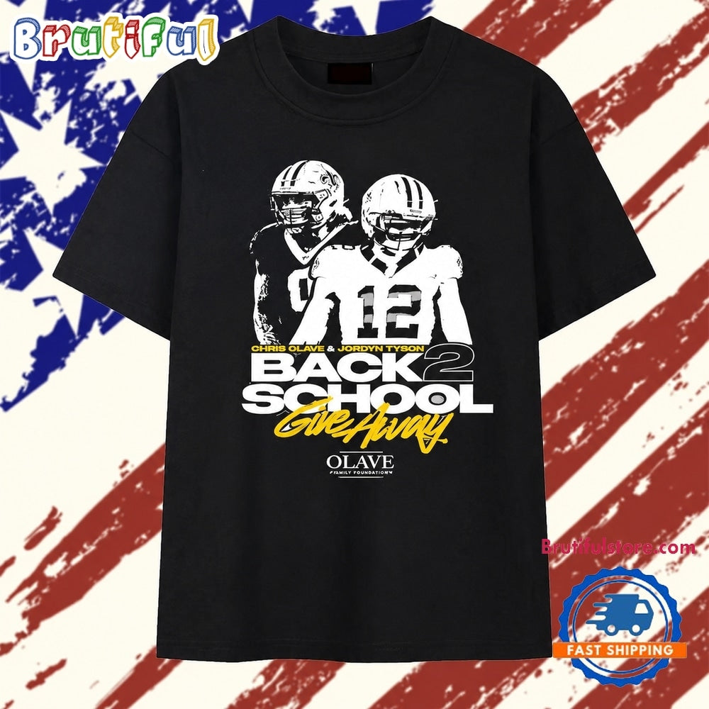 Chris Olave and Jordyn Tyson Back 2 School Give Away T Shirt