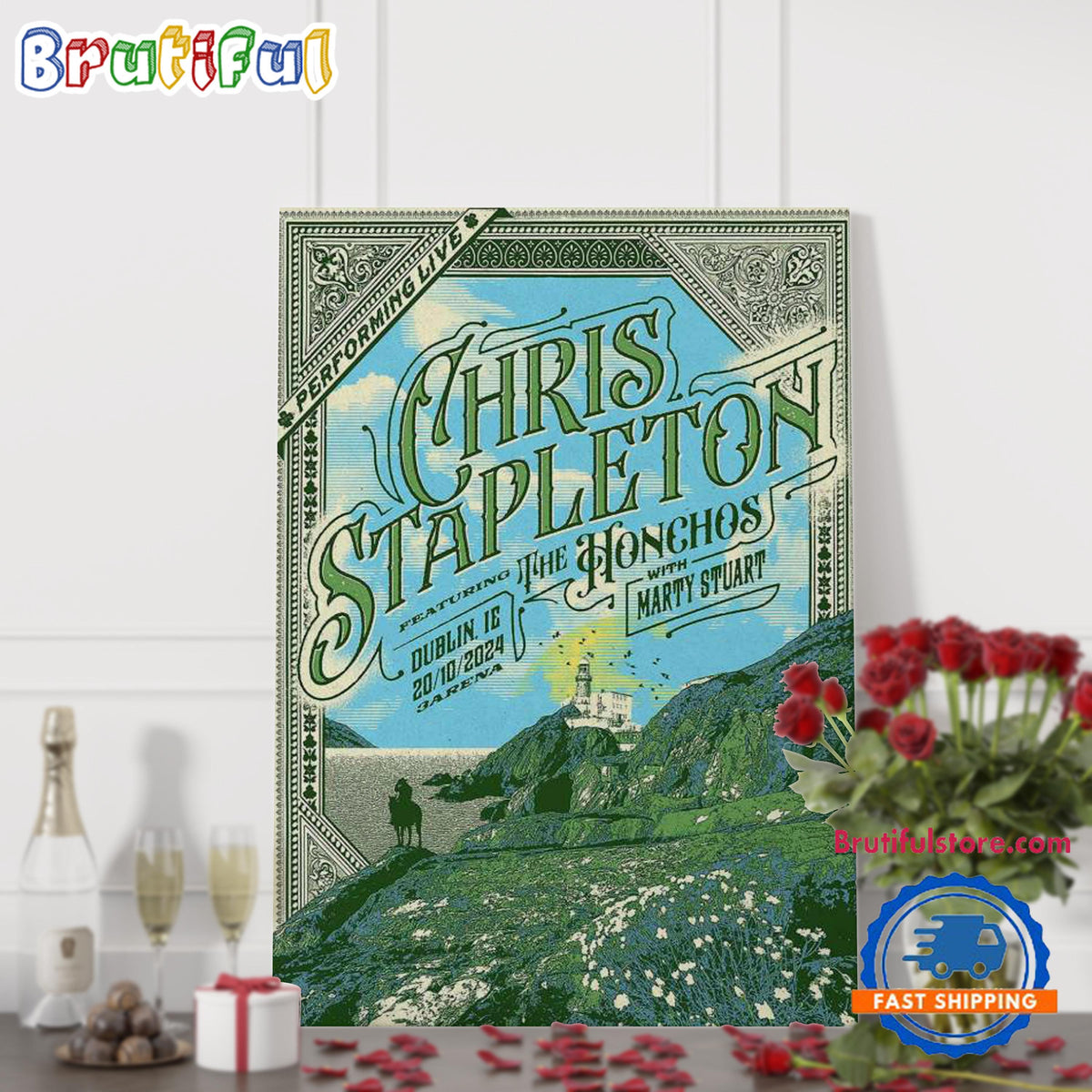 Chris Stapleton At 3Arena In Dublin, IE On Oct 20 2024 Tour Poster Canvas Art