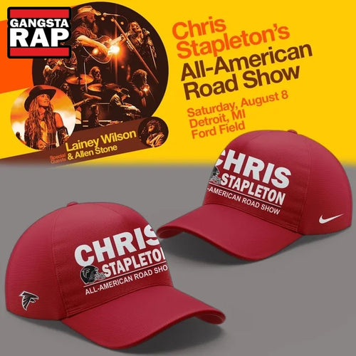 Chris Stapleton x Atlanta Falcons All American Road Show 2026 Red Cap, Trendy Music Baseball Cap