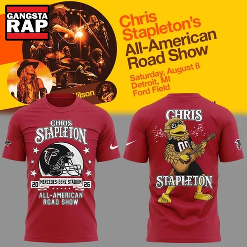 Chris Stapleton x Atlanta Falcons Mascot All American Road Show 2026 3D Shirt