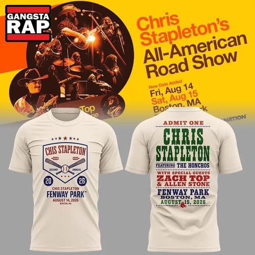 Chris Stapleton x Fenway Park All American Road Show 2026 Spceical New 3D Shirt