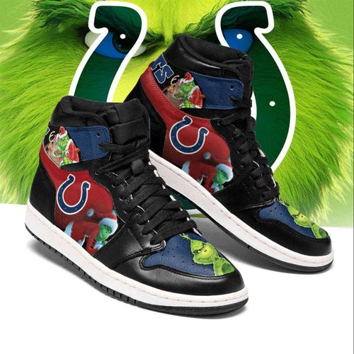 NFL Christmas The Grinch Indianapolis Colts NFL JD1 Boot Sneakers Shoes