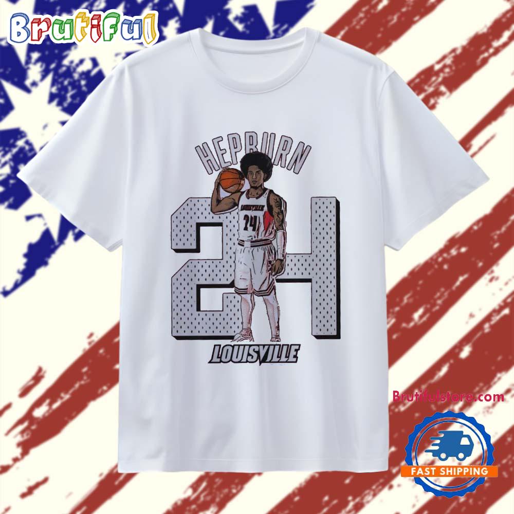 Chucky Hepburn 24 Illustrated Louisville Cardinals T Shirt