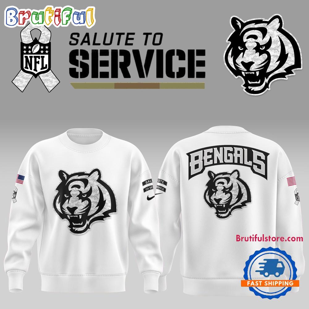Cincinnati Bengals 2024 NFL New Design White Hoodie T-Shirt