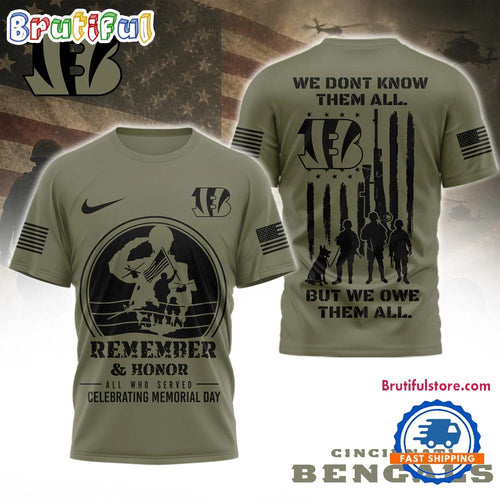 Cincinnati Bengals 2026 NFL Celebrating Memorial Day Limited 3D Shirt