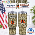 Cincinnati Bengals 2026 NFL Honor Veterans Camo Stanley Tumbler