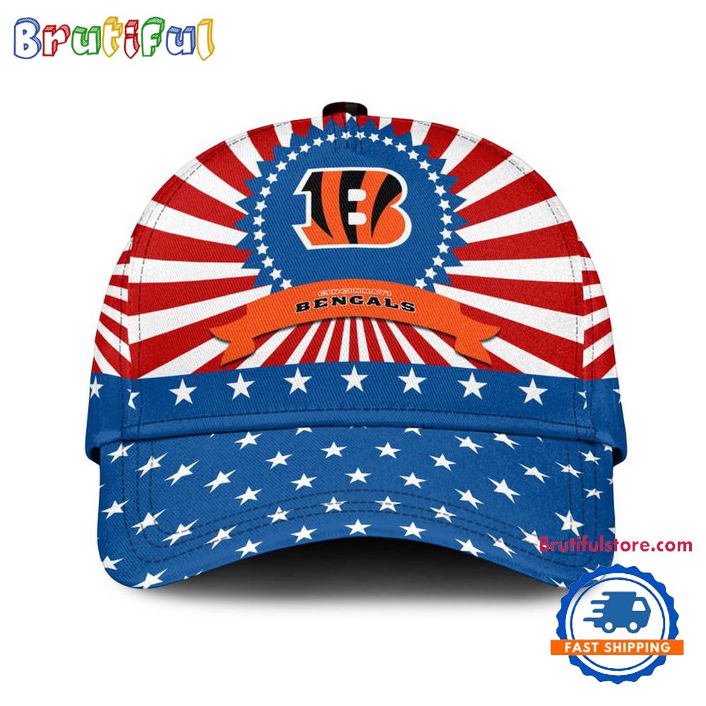 Cincinnati Bengals American Flag Pattern Independence Day Baseball Cap