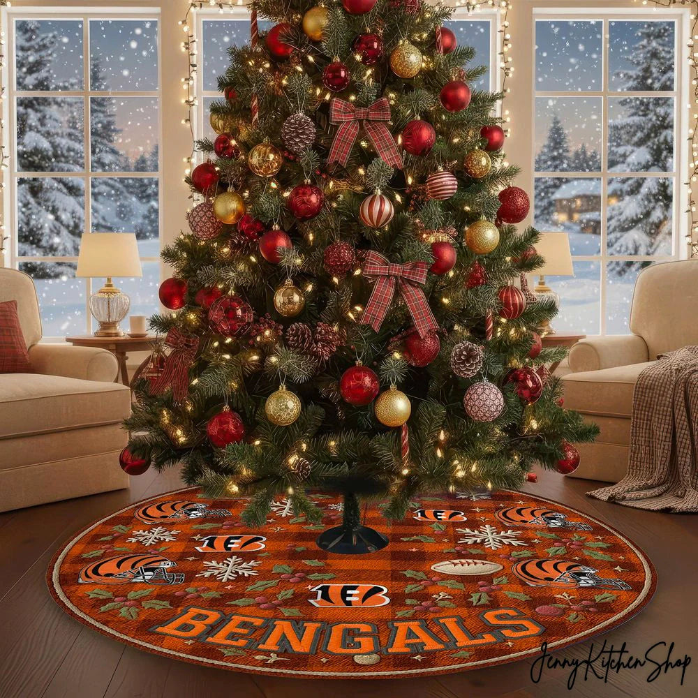 Cincinnati Bengals Christmas Tree Skirt