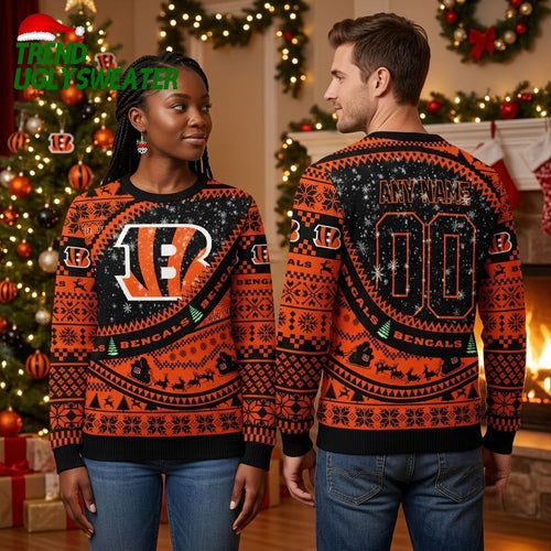 Cincinnati Bengals Custom Name And Number Woolen Sweater