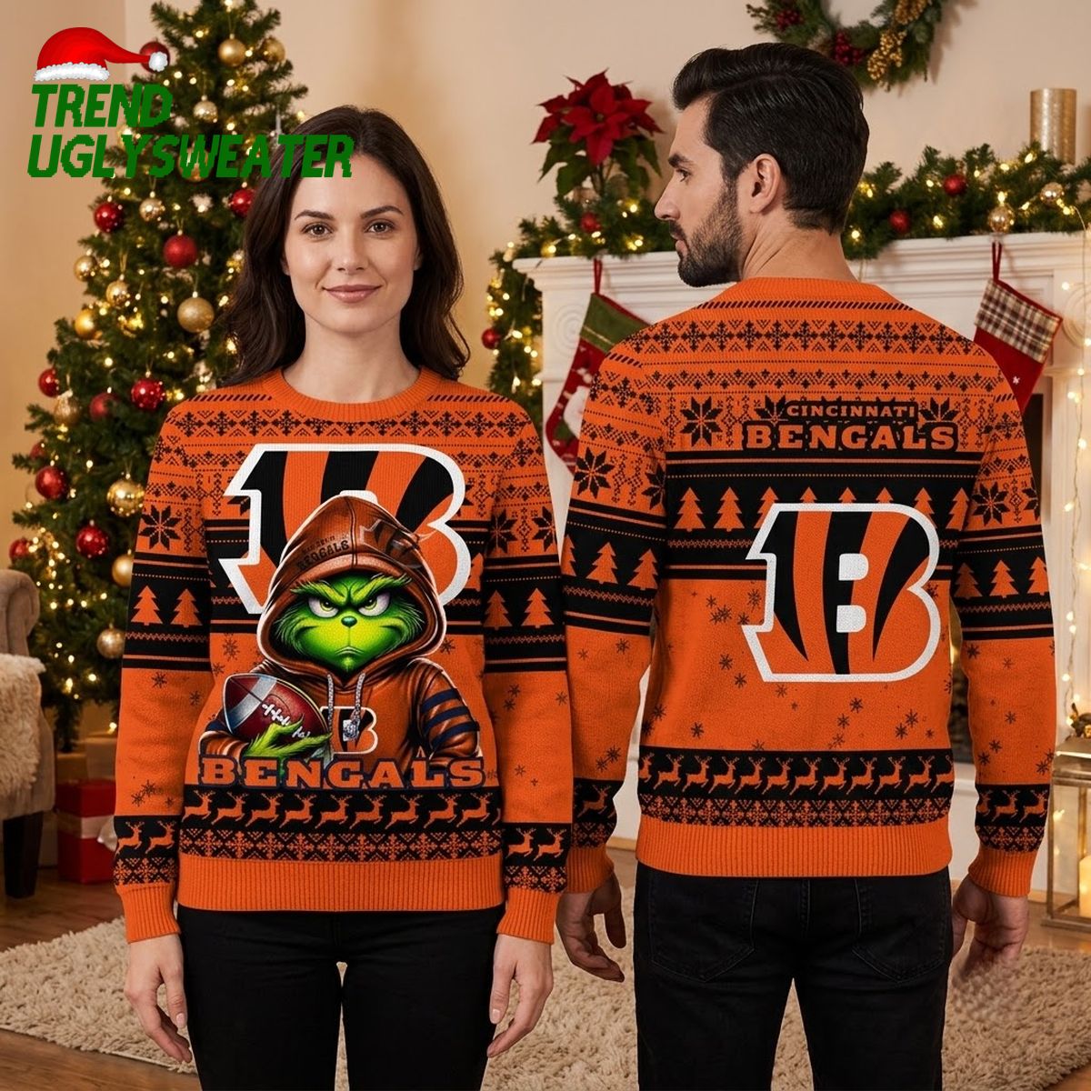 Cincinnati Bengals Grinch Hoodie Ugly Christmas Sweater