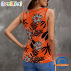 Cincinnati Bengals Hibiscus Pattern Women’s V-Neck Ribbed Tank Top