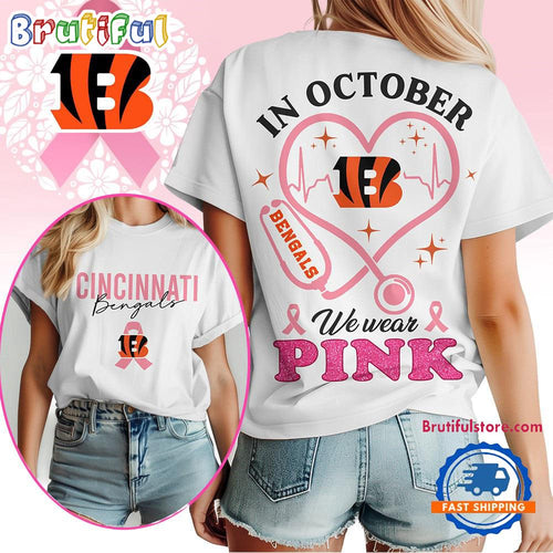 Cincinnati Bengals In October We Wear Pink Vintage T Shirt