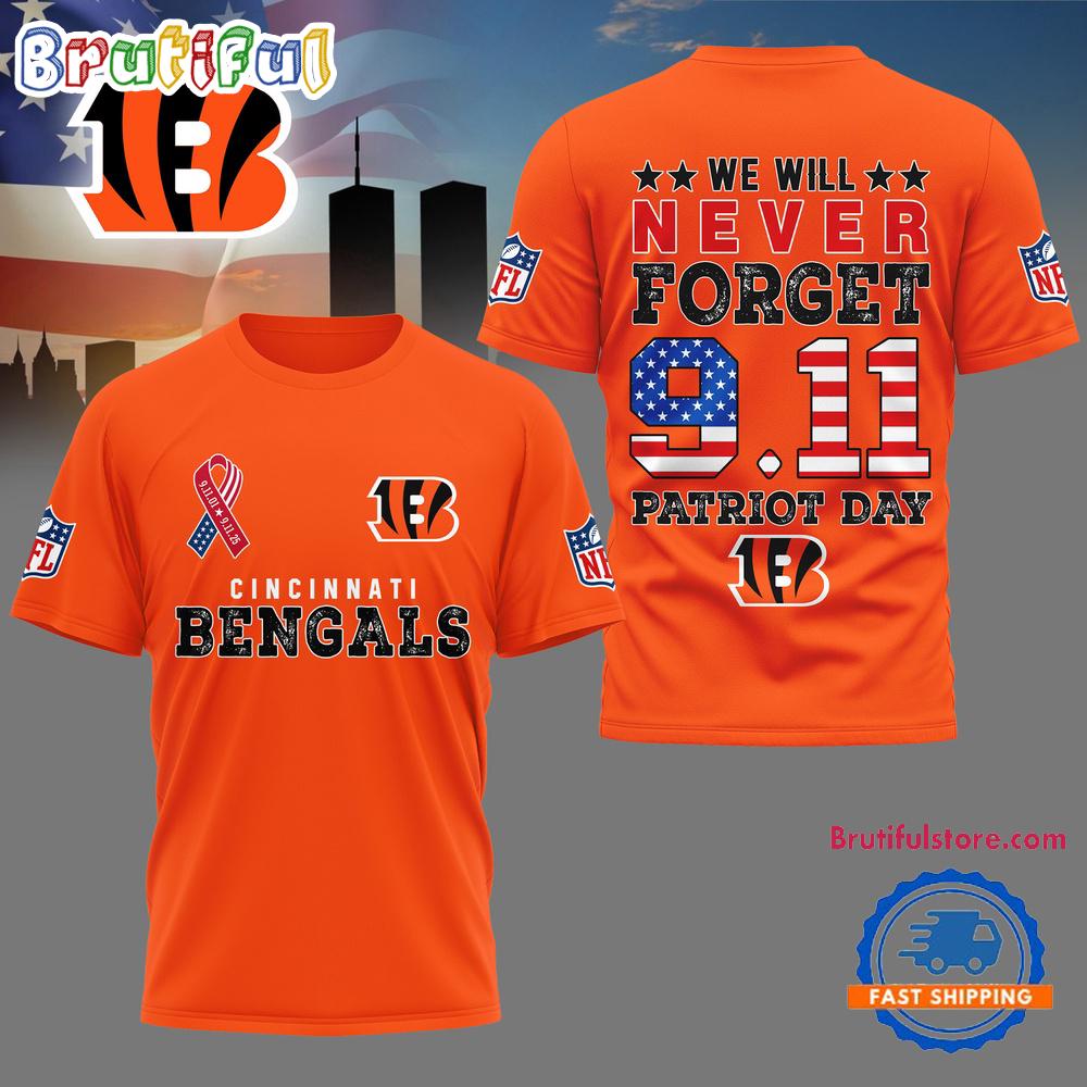 Cincinnati Bengals NFL We Will Never Forget 9 11 Patriot Day Limited 3D Shirt
