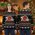 Cincinnati Bengals Snoopy Helmet Ugly Christmas Sweater