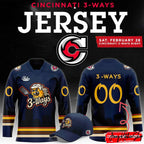 Cincinnati Cyclones 3 Ways New Edition Hockey Jersey