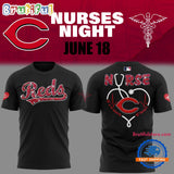Cincinnati Reds NURSES NIGHT 2025 Black T Shirt