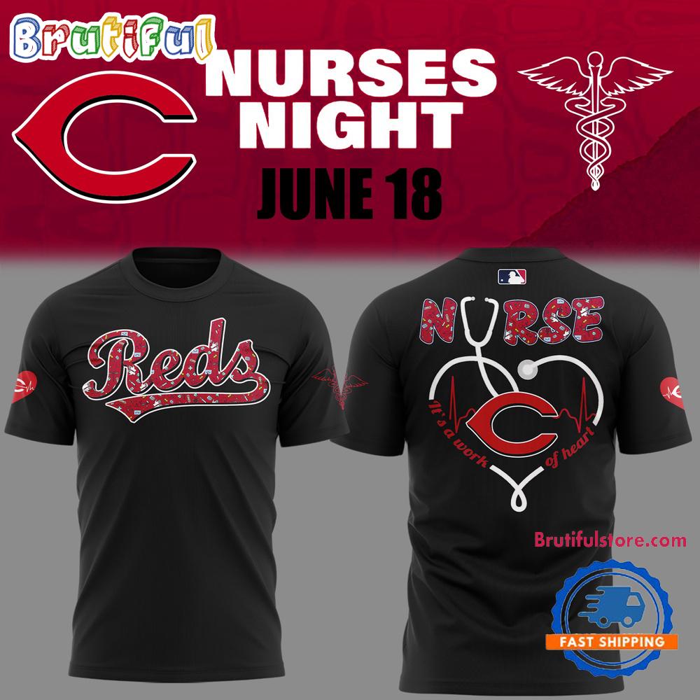 Cincinnati Reds NURSES NIGHT 2025 Black T Shirt