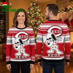 Cincinnati Reds Snoopy Dabbing Baseball Ugly Christmas Sweater