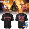 Cincinnati Reds x Firefighter Appreciation Night 2025 Black Jersey Shirt