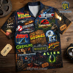 Classic 80s Cinema Collage Pattern Hawaiian Shirt