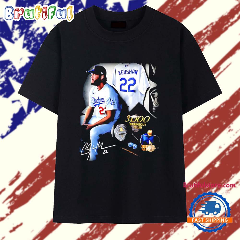 Clayton Kershaw 3000 Strikeouts Club Signature T Shirt