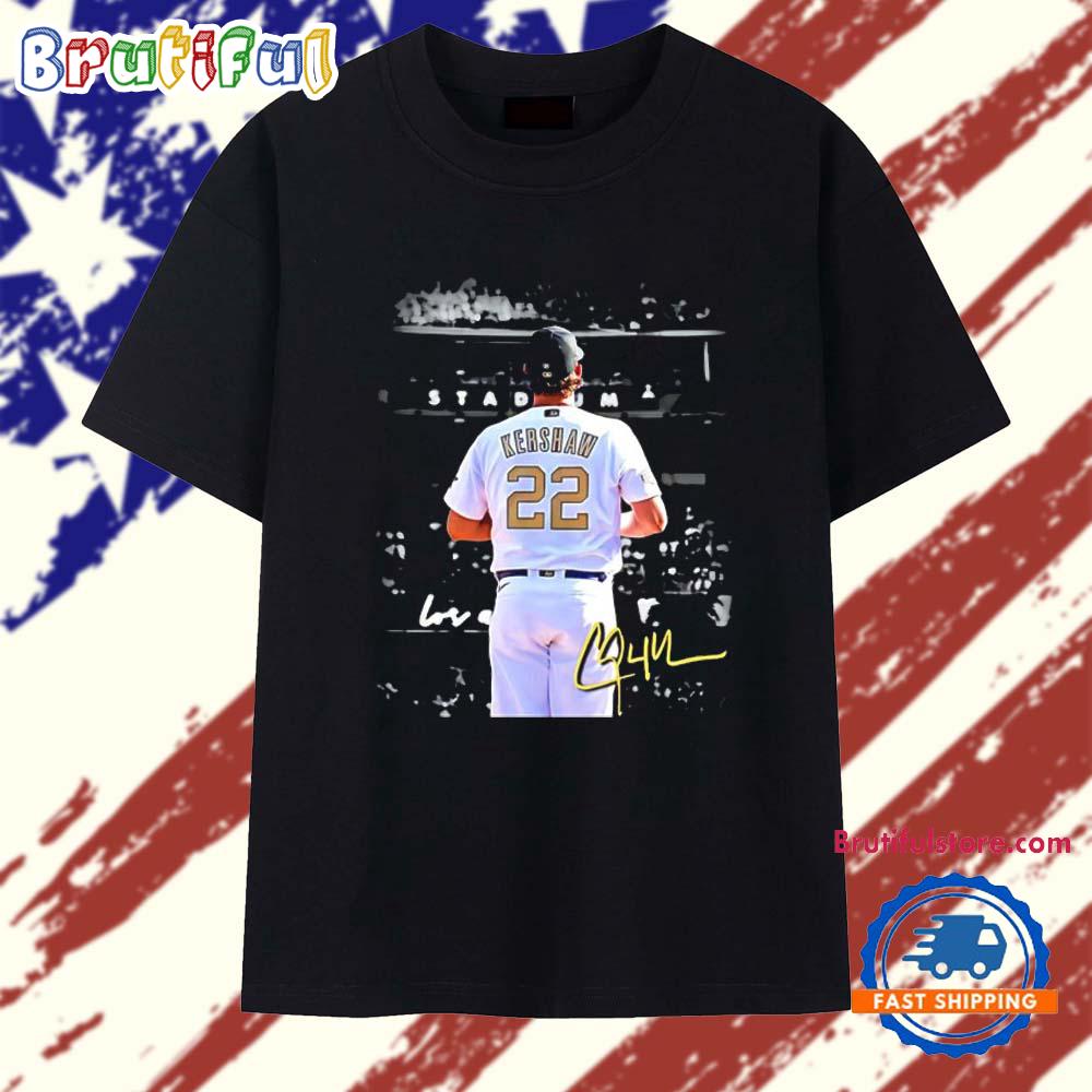 Clayton Kershaw Los Angeles Dodgers Photo Signature T Shirt
