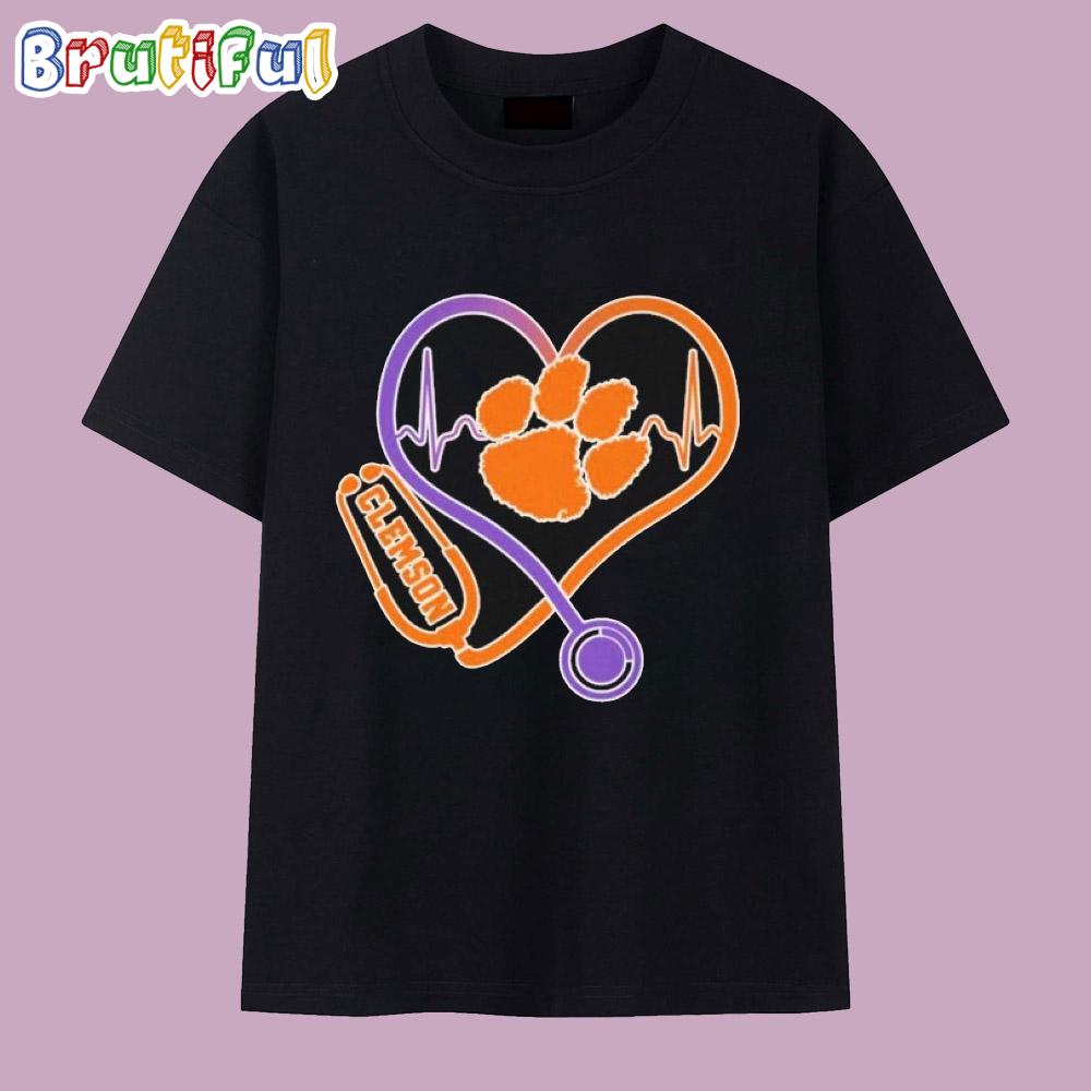 Clemson Tigers Caring Hearts Nurse T Shirt