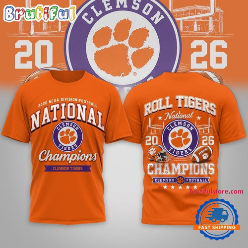 Clemson Tigers NCAA Road to Glory 2026 Football Champions 3D Shirt