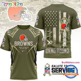 Cleveland Browns 2025 NFL Salute to Service Camo All Over Print Shirt