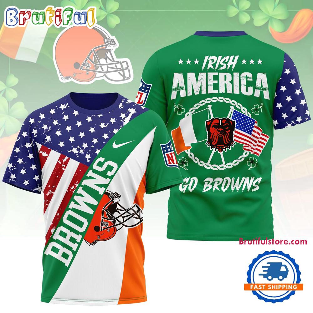 Cleveland Browns 2026 NFL Irish America Limited Edition 3D T Shirt