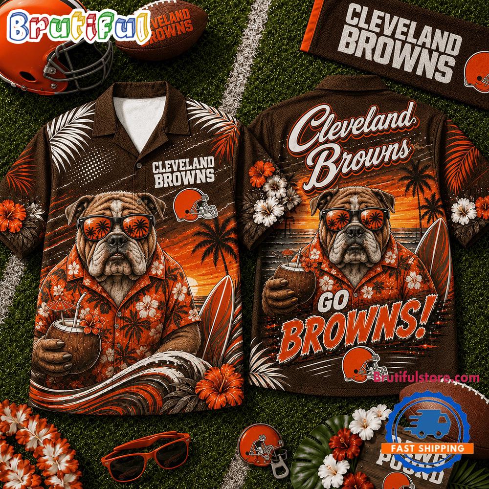 Cleveland Browns 2026 NFL Mascot Beach Vibes Summer Hawaiian Shirt